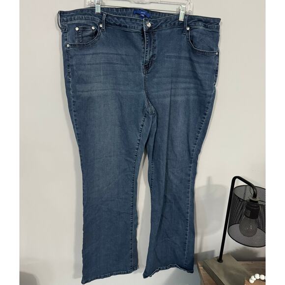 Apt. 9 Bootcut Jeans w/ Bejeweled Pockets Women's Plus Size 24W Medium Wash - Picture 1 of 11